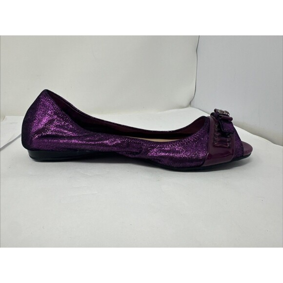 Cole Haan Janelle OT.Ballet Open Toe Leather Flats Masquerade SZ 8 B Purple - Picture 11 of 12
